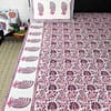 purple handblock cotton bedsheet