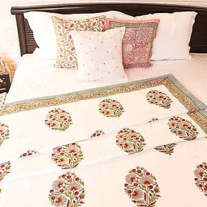 Flowers of Valley Hand Block Printed Single Bed Dohar