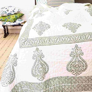 Green Boota Double Bed Quilt