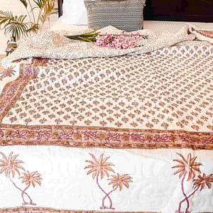 Palm Tree Double Bed Quilt