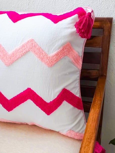 pink embroidery cushion cover 18 inch