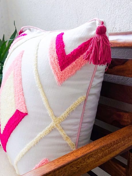 pink boho cushion cover 18 inch