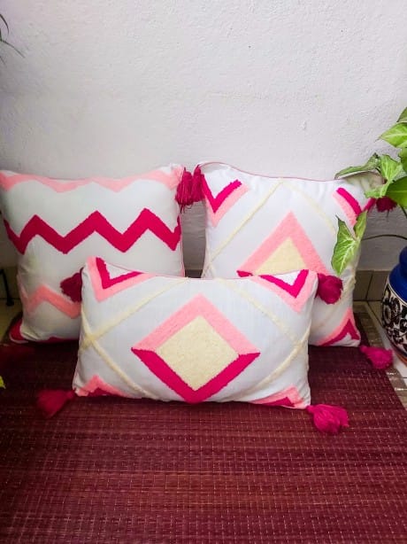 pink lumbar cushion cover 12"X20"