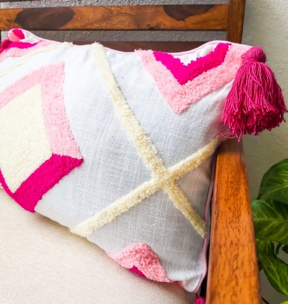 pink lumbar cushion cover 12"X20"