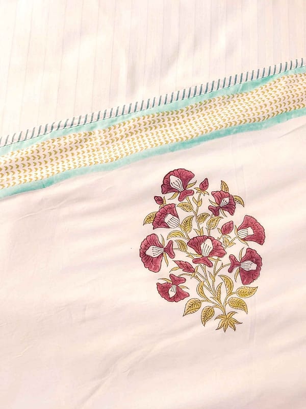 maroon floral single bed cotton summer blanket