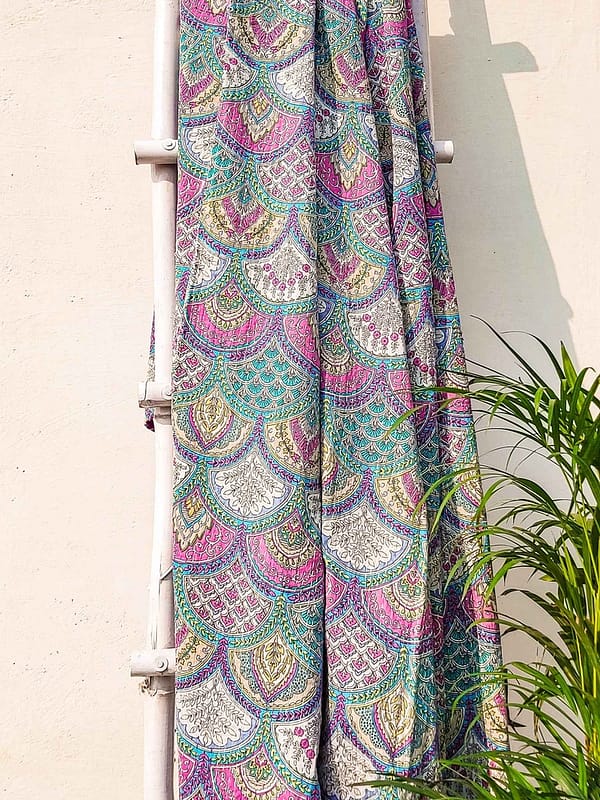 Purple kantha bedcover