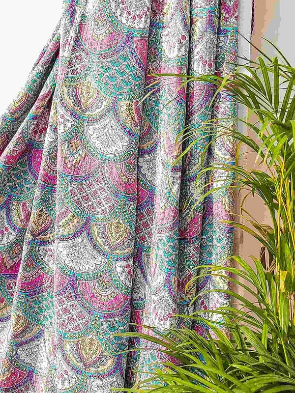 Purple kantha bedcover