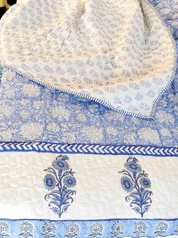 blue gadh cotton quilt