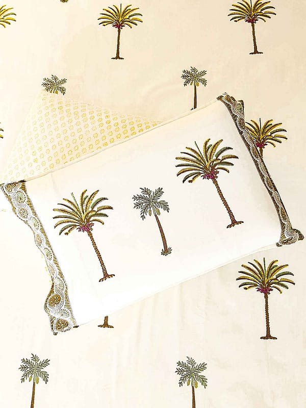 palm tree cotton double bedsheet 2