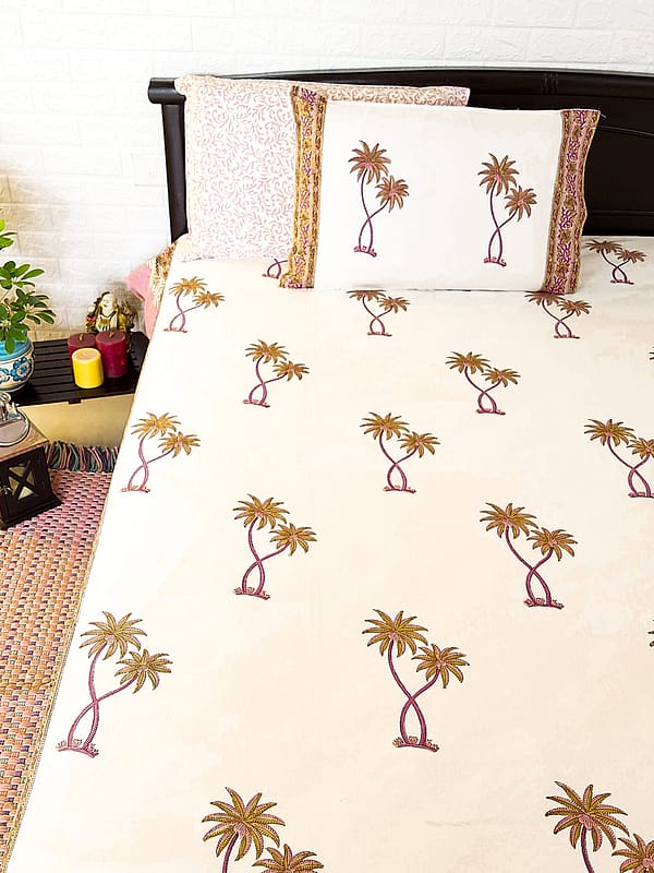 Cotton blockprint bed sheet double bed