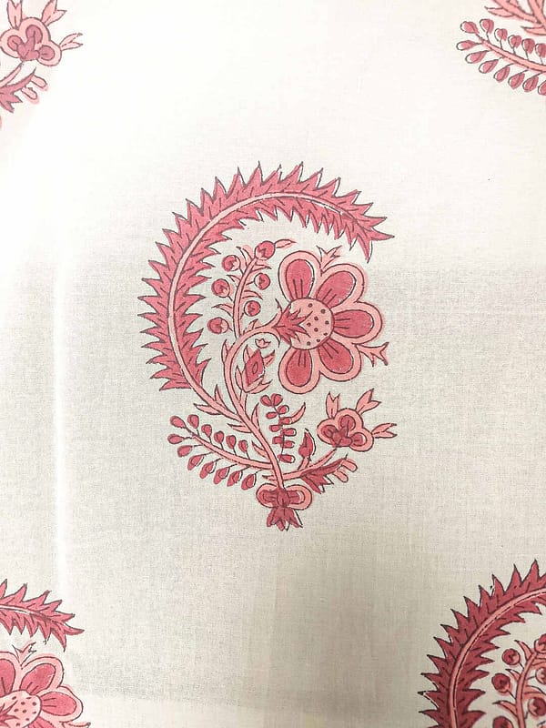 maroon cotton handblock fabric m6