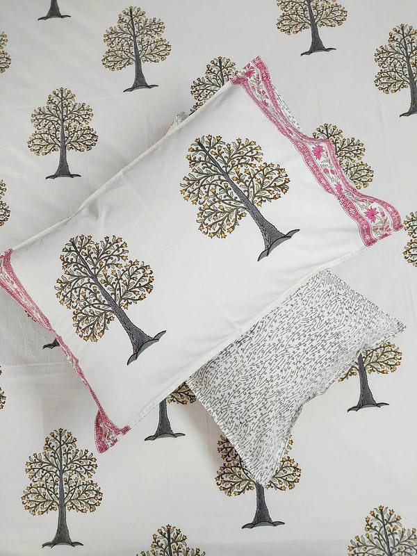 pomegranate tree motif cotton bedsheet 1