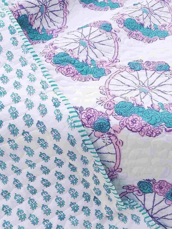 wheel cotton handblock quilt 1