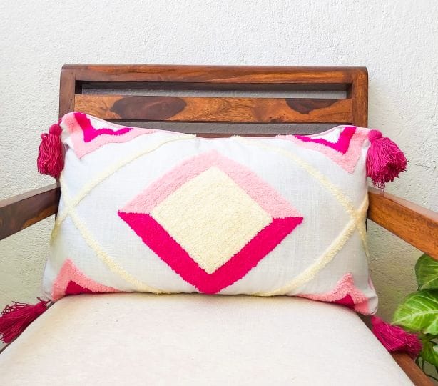 pink lumbar cushion cover 12"X20"